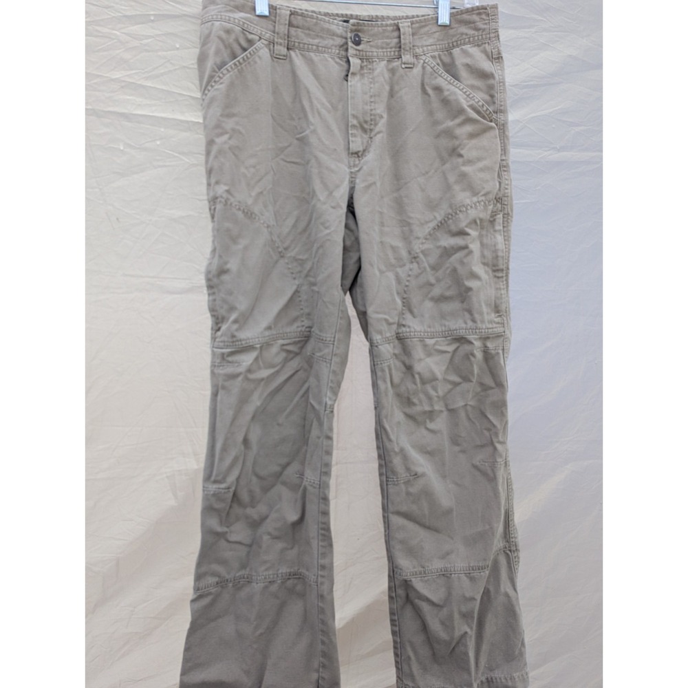 Eddie‎ Bauer Outdoor Cargo Pockets Pants Men's 34 X 32 Khaki Beige Hiking Cotton